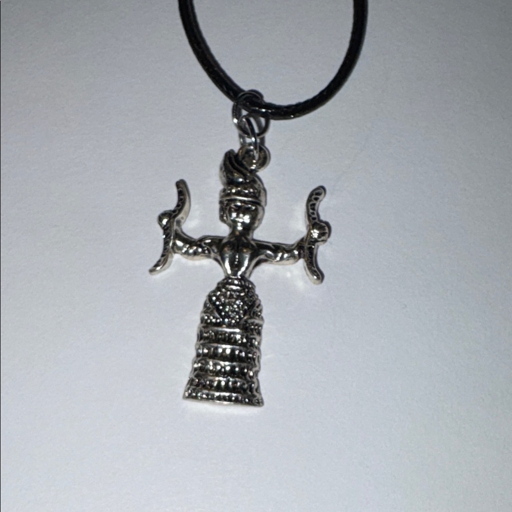 Silver Pendant Necklace with Black Cord by Sassy Charmer